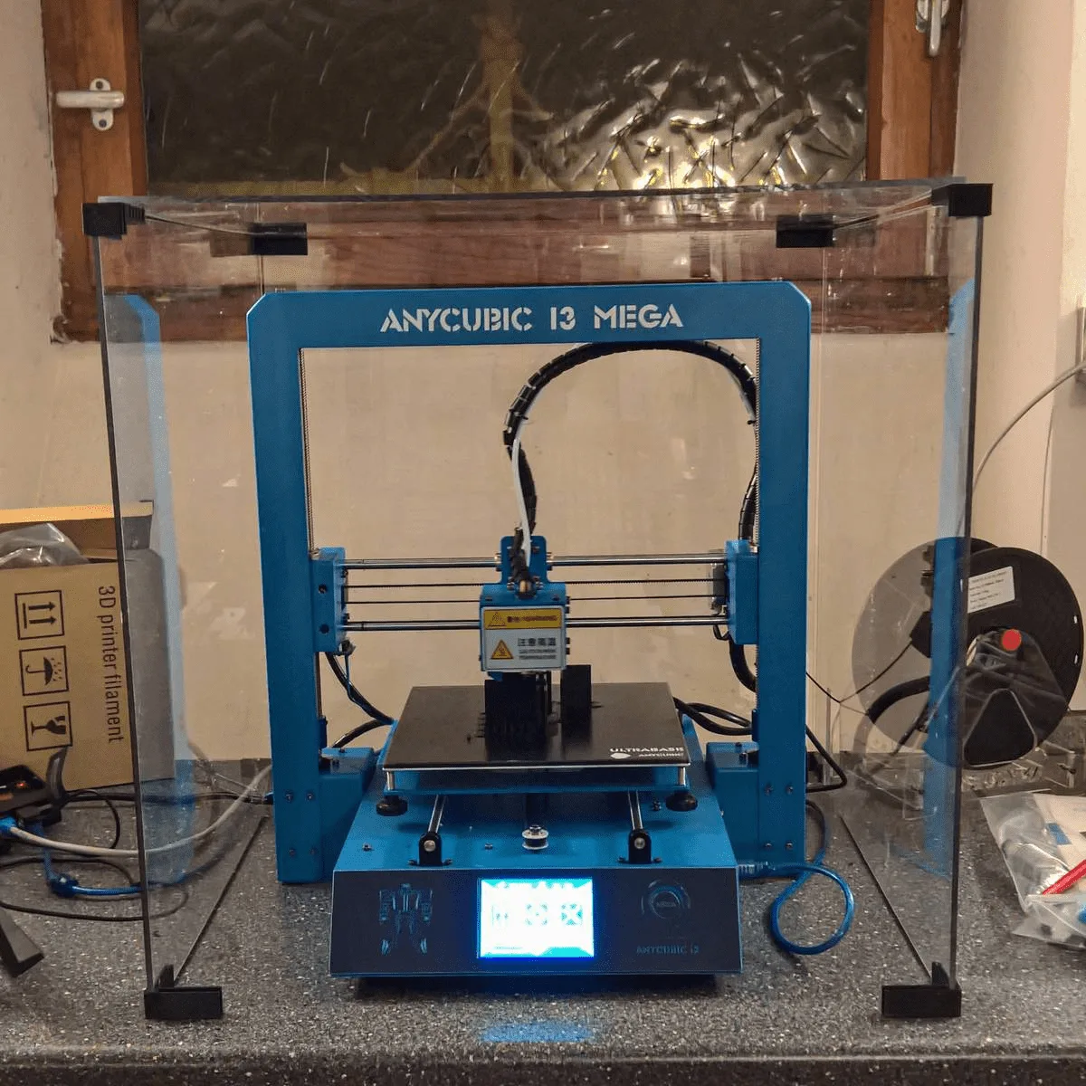 3D printer with a self-built enclosure